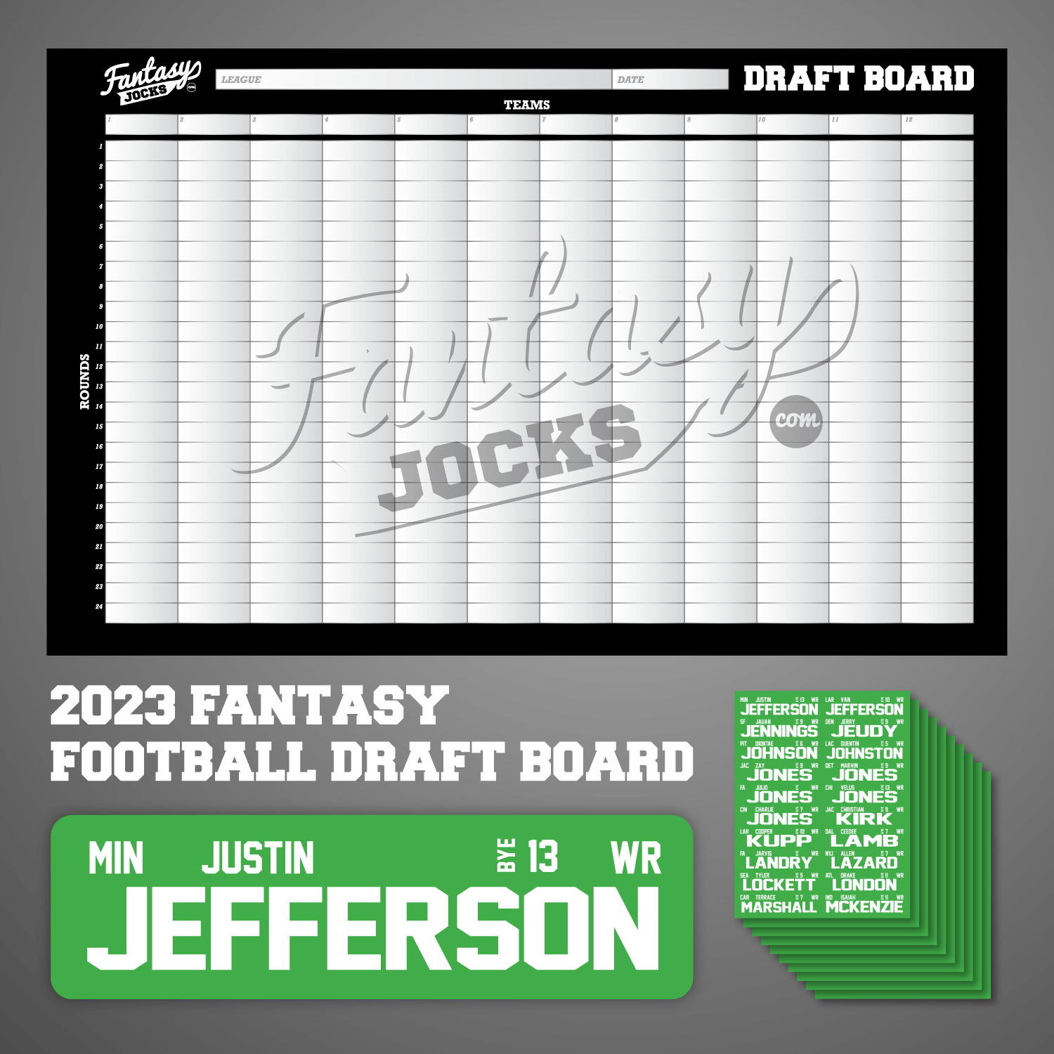 Executive Kit - Football Draft Board Fantasy Football Draft Kit FantasyJocks   