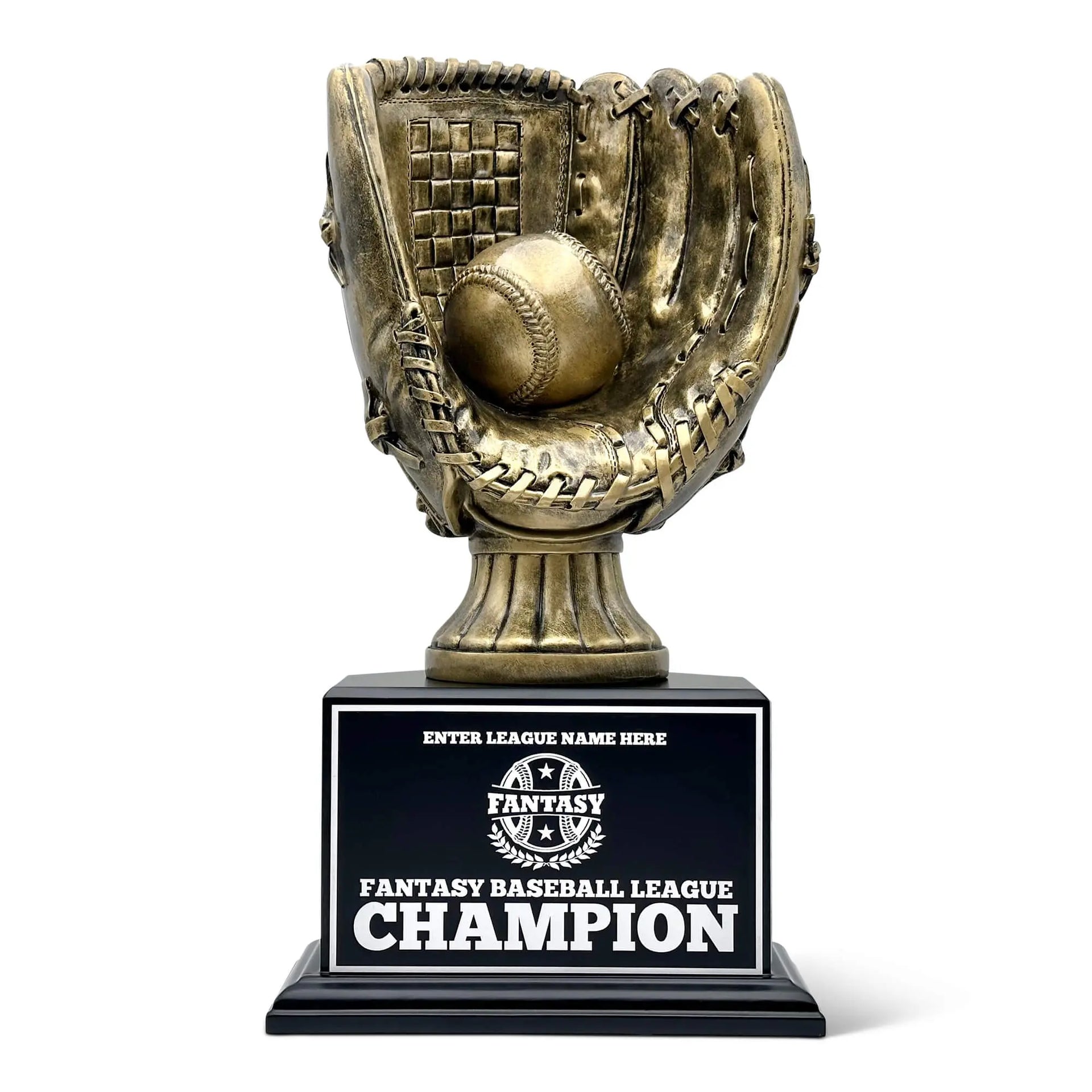 Trofeo Fantasy Baseball League In Resina - Altezza 9 1/2 Pollici (24 Cm), Base E Colonna Oro