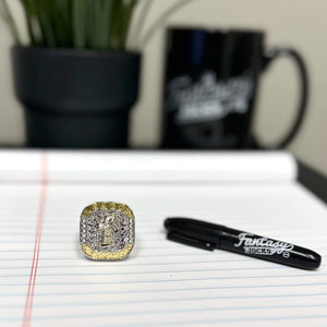 "The GOAT" Fantasy Football Championship Ring Trophies FantasyJocks   